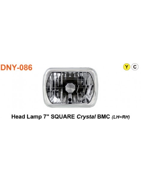 Lampu Depan 7'' SQUARE Crystal BMC (LH=RH)